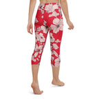 Crimson Hibiscus Yoga Capris