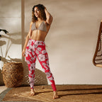 Crimson Hibiscus Yoga Leggings