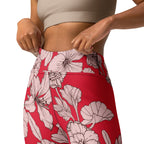 Crimson Hibiscus Yoga Leggings