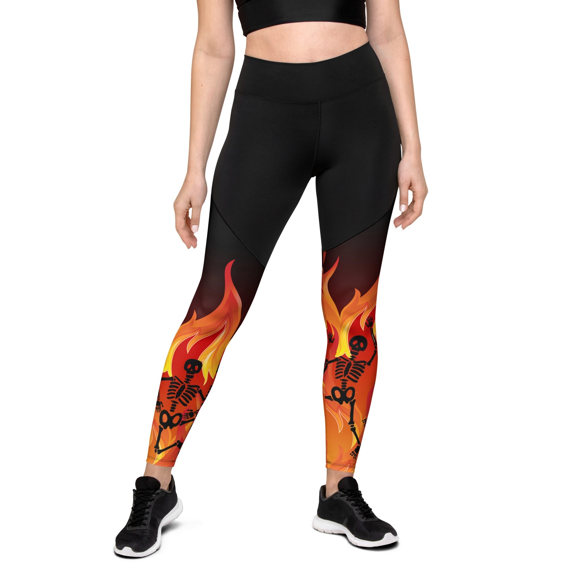 Crimson Inferno Compression Leggings