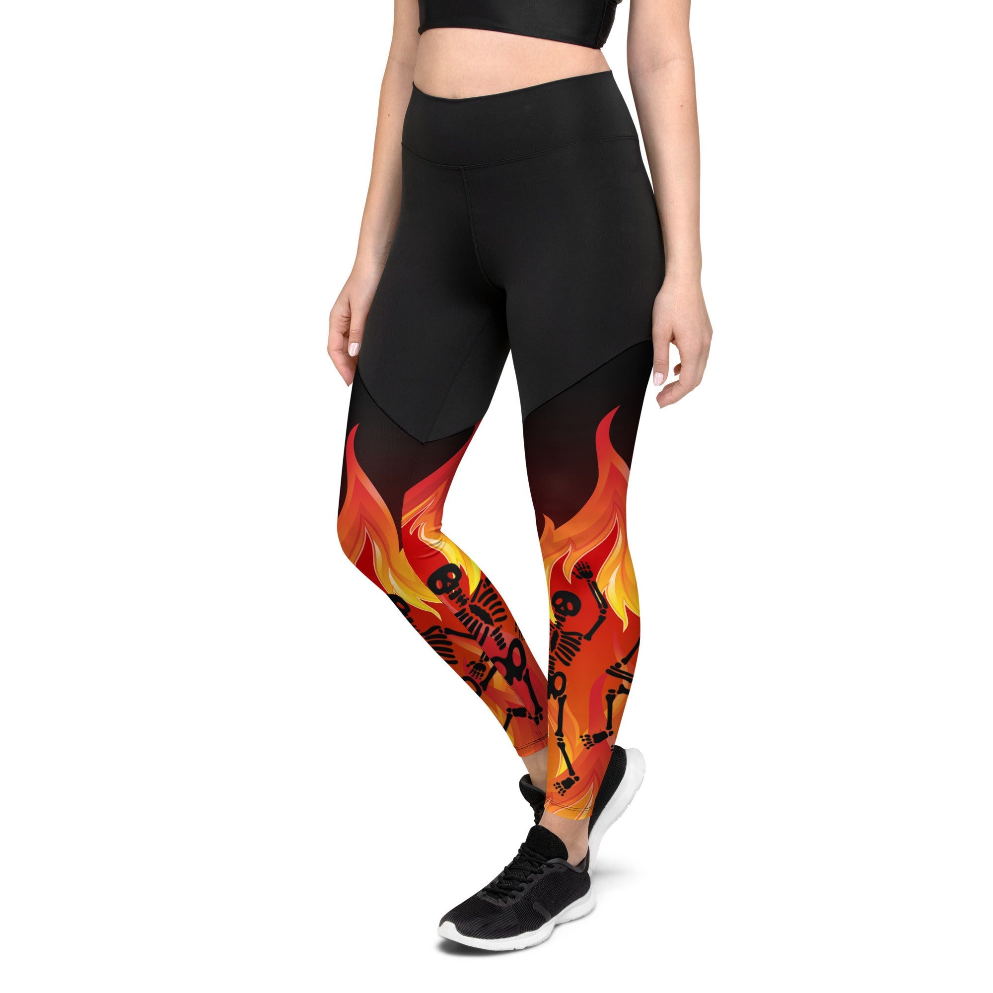 Crimson Inferno Compression Leggings