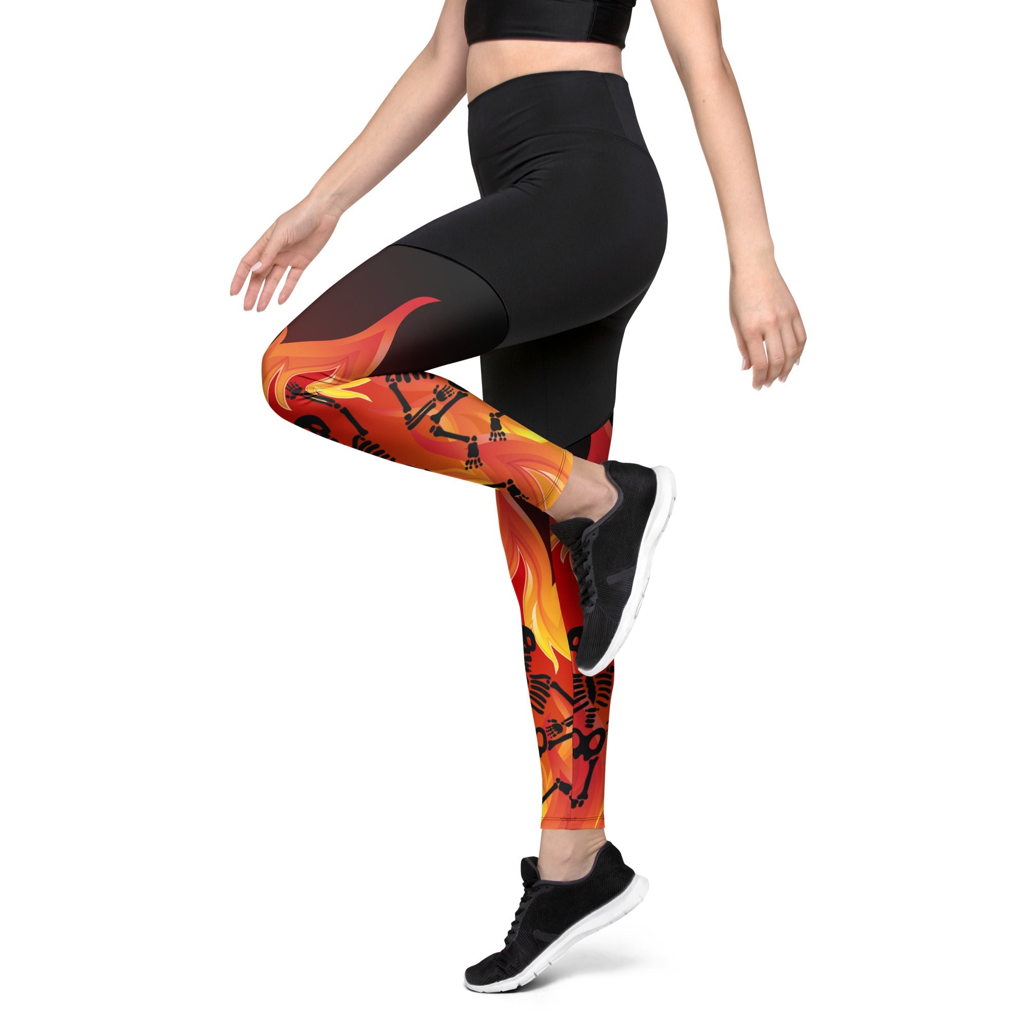 Crimson Inferno Compression Leggings