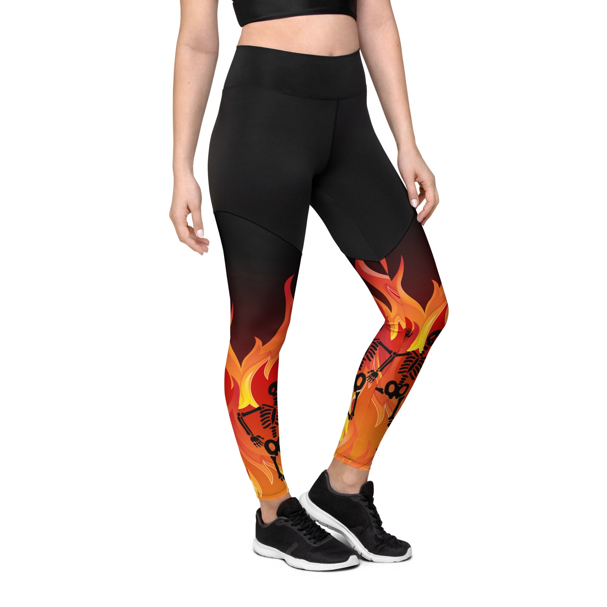 Crimson Inferno Compression Leggings