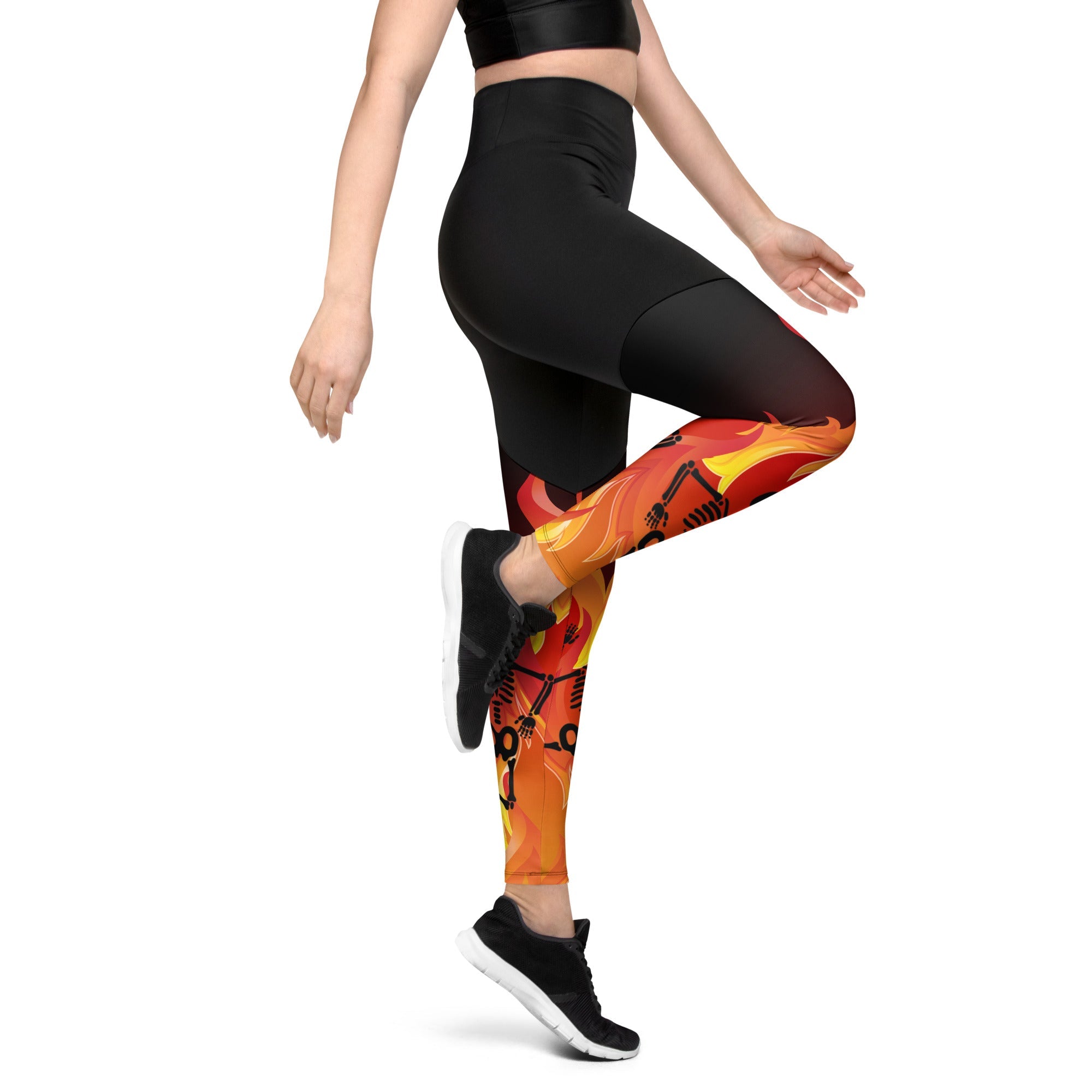 Crimson Inferno Compression Leggings