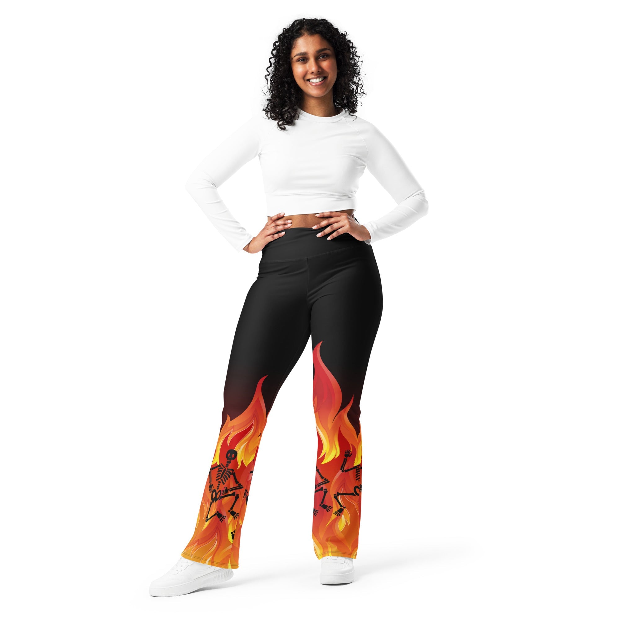 Crimson Inferno Flare Leggings