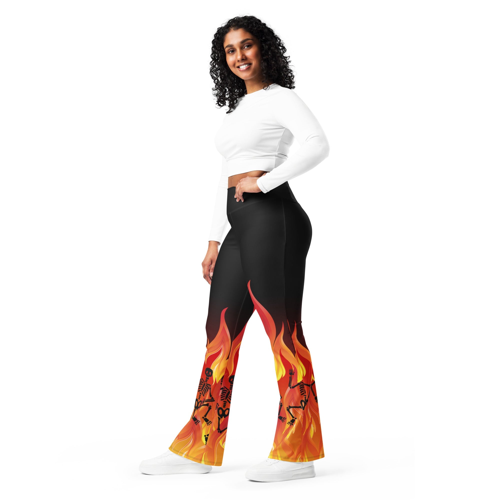 Crimson Inferno Flare Leggings