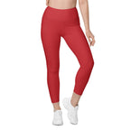 Crimson Red Leggings With Pockets