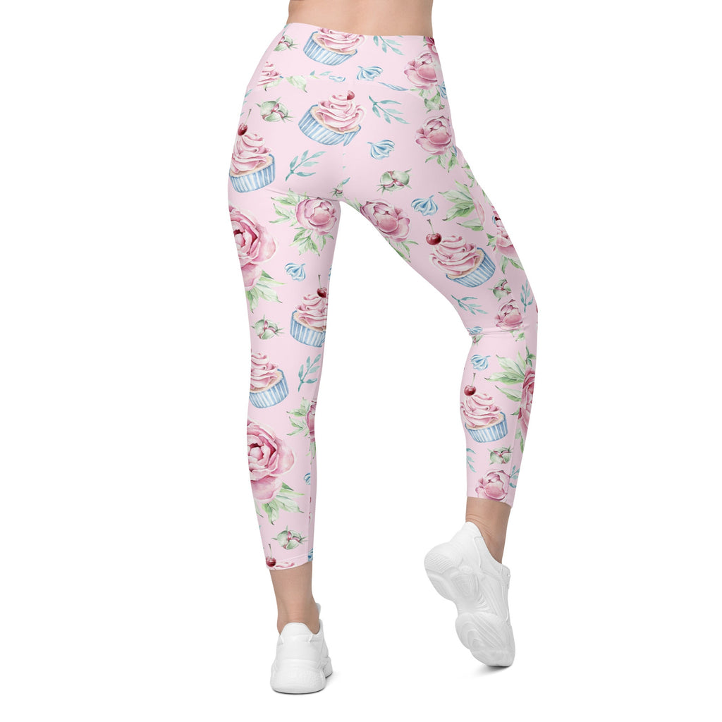 Cupcakes Crossover Leggings With Pockets