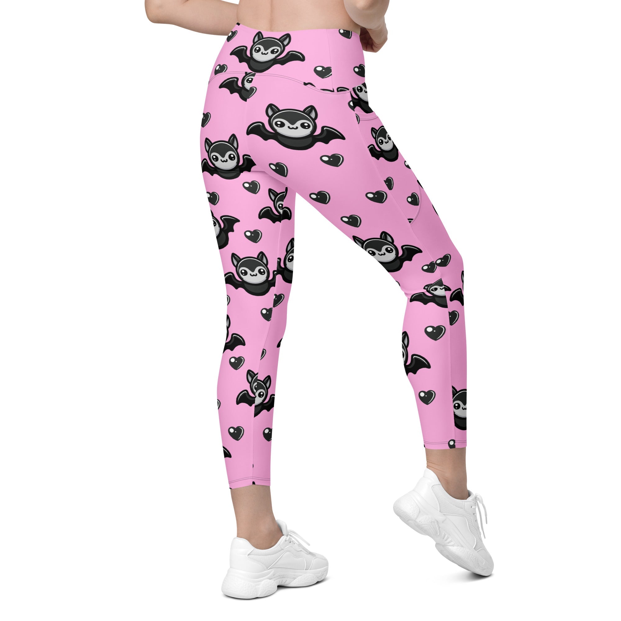 Cute Bats Crossover Leggings With Pockets