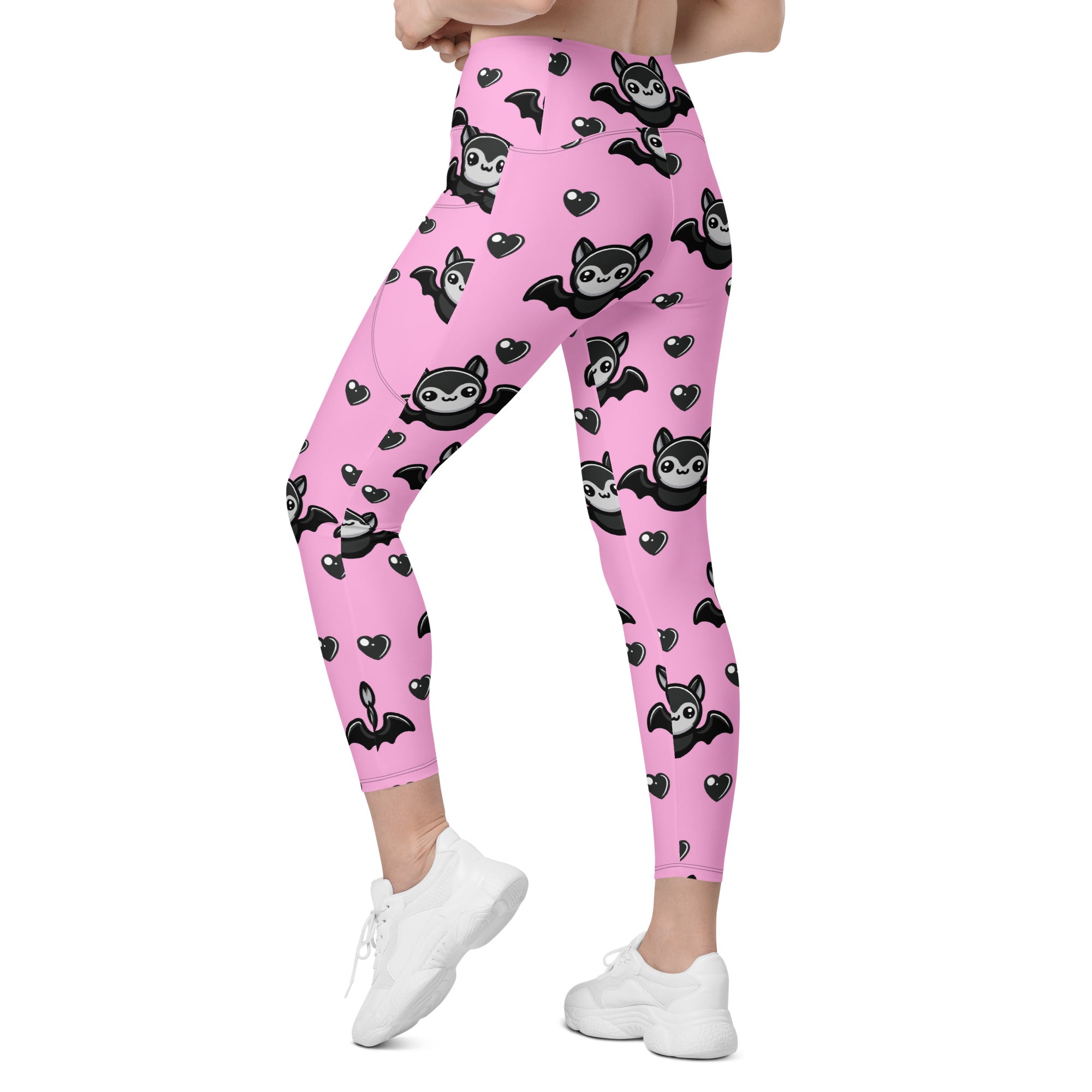 Cute Bats Crossover Leggings With Pockets