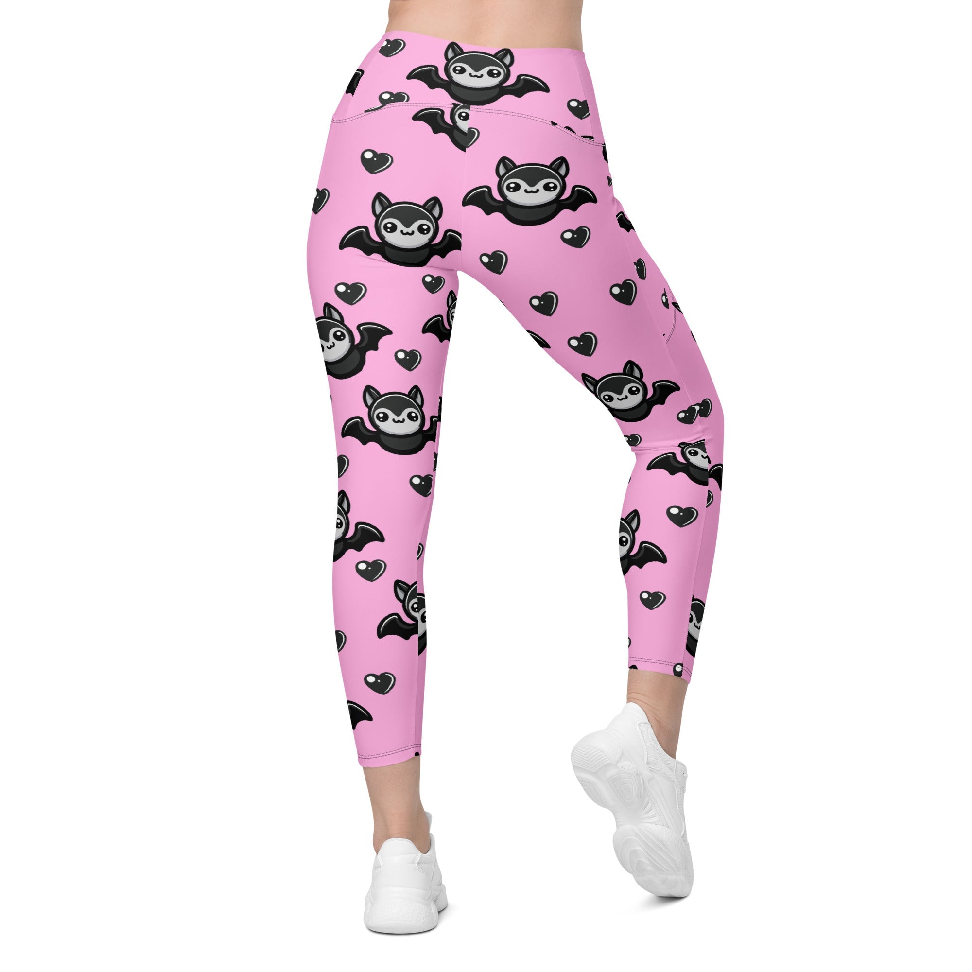 Cute Bats Crossover Leggings With Pockets