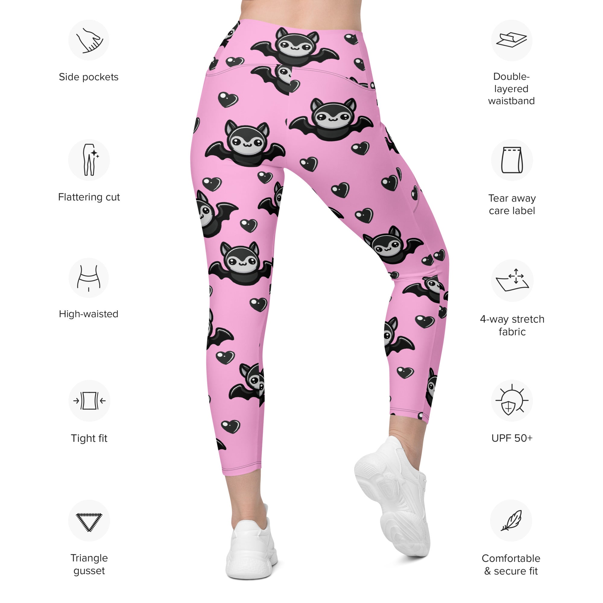 Cute Bats Leggings With Pockets