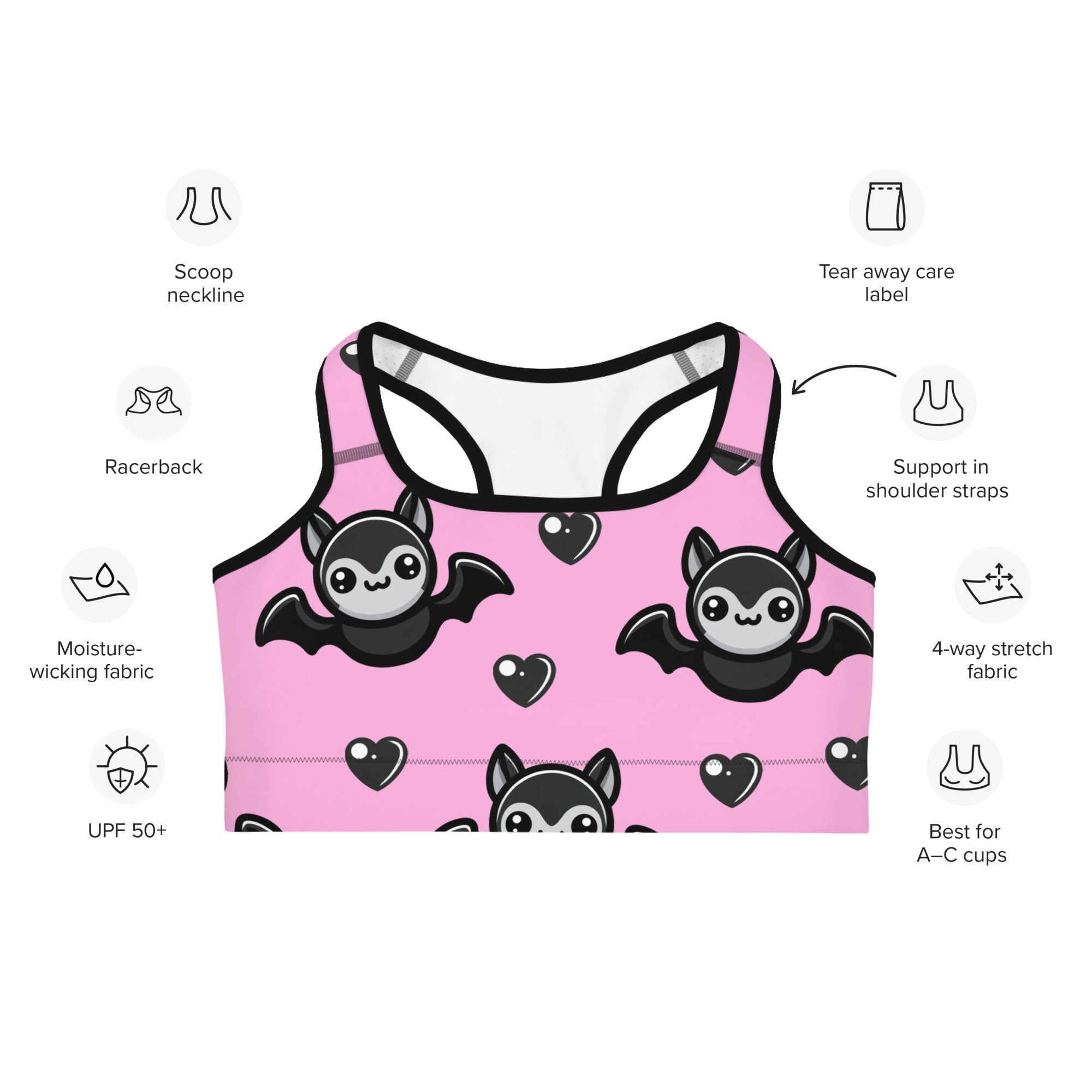 Cute Bats Sports Bra