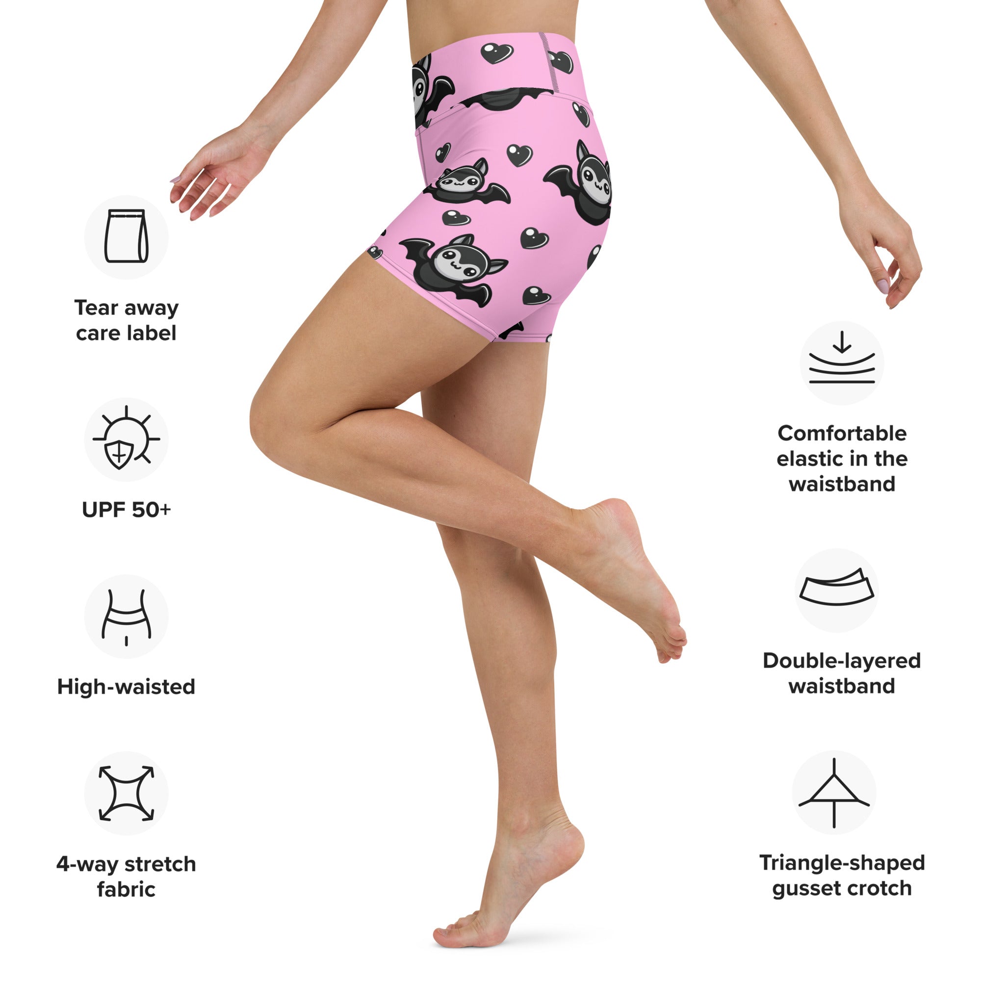 Cute Bats Yoga Shorts