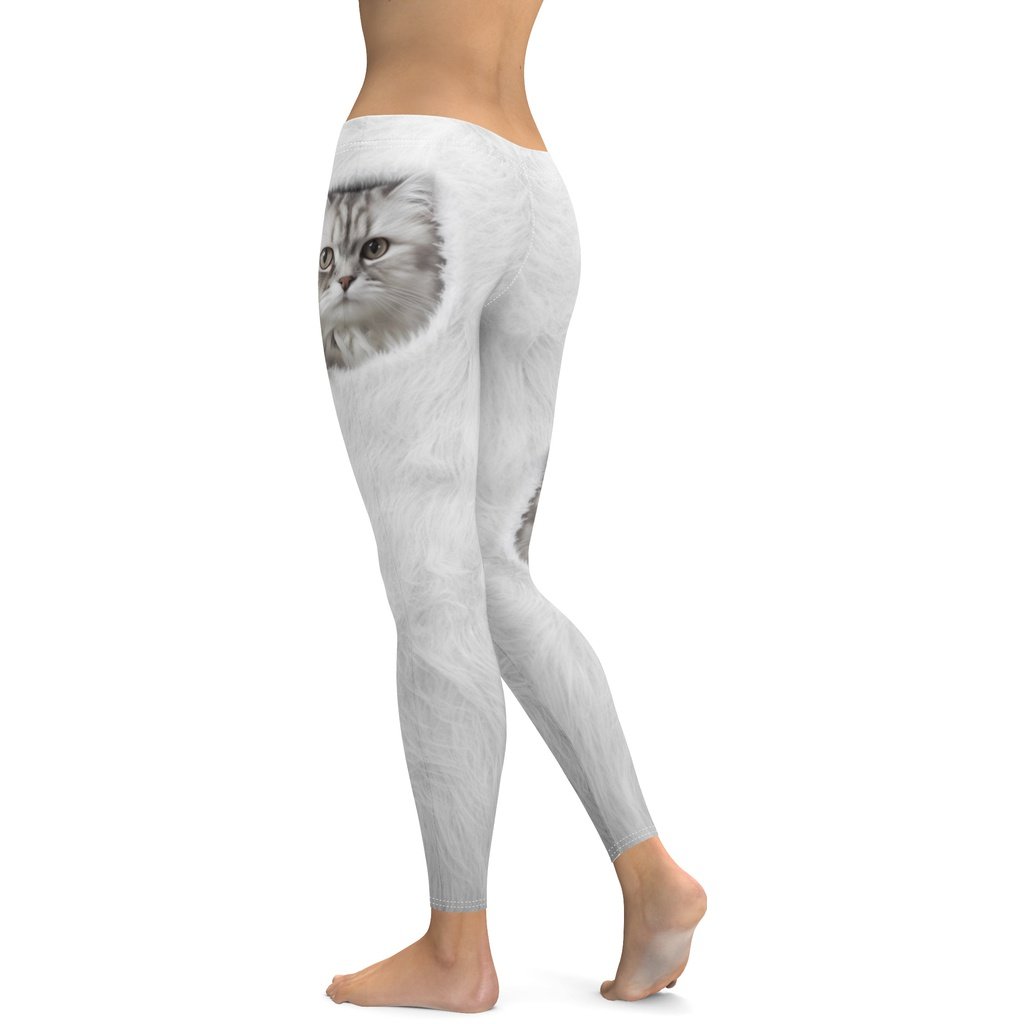 Cat Leggings for Women Mid Waist Pants feat All Over Print Colorful Cats  Pattern