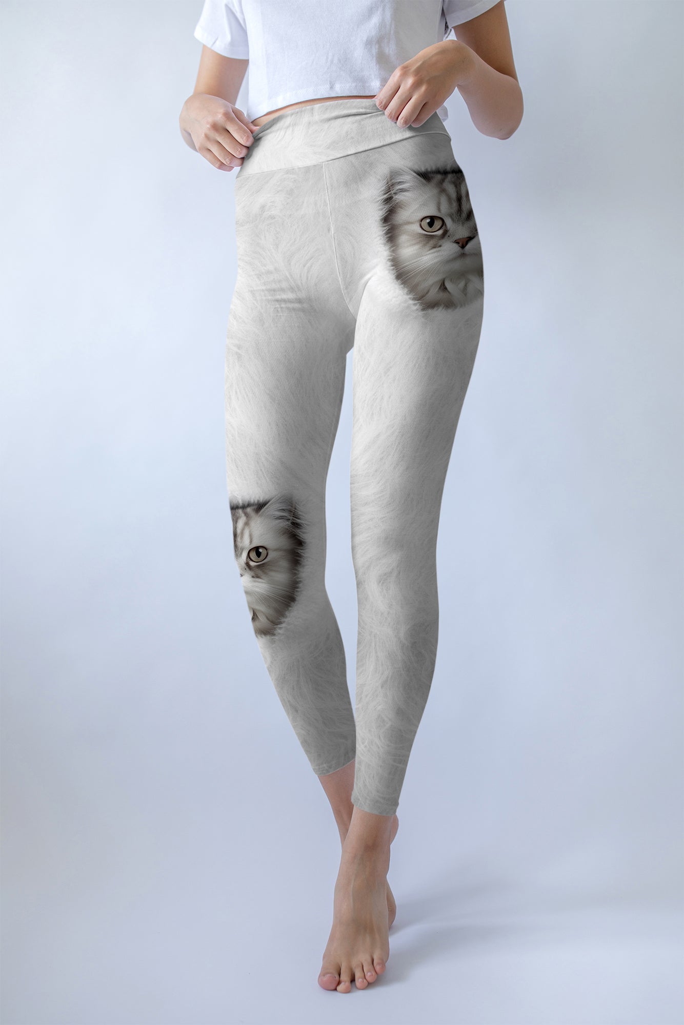 Cute Cozy Cat Yoga Leggings