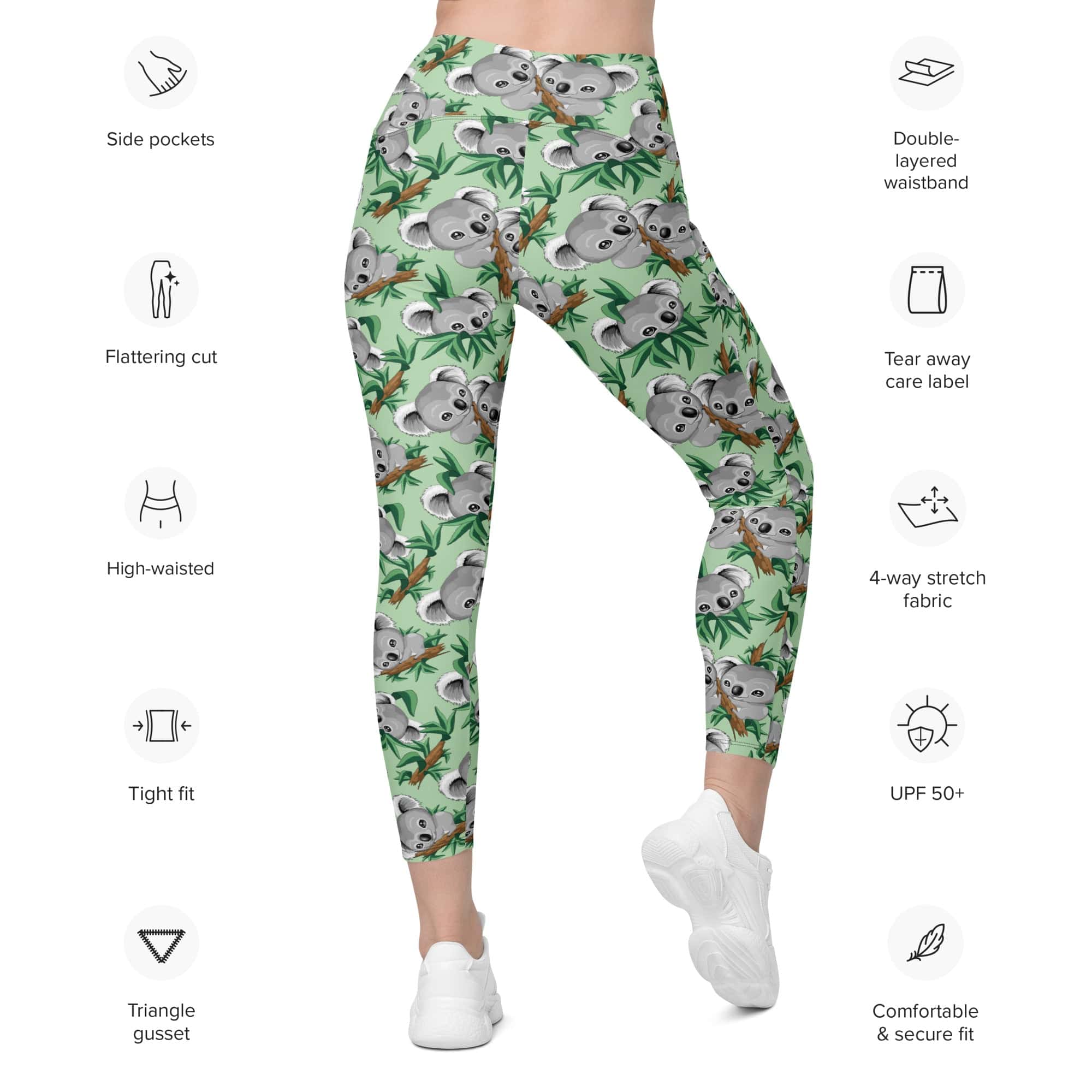 Cute Koala Leggings With Pockets