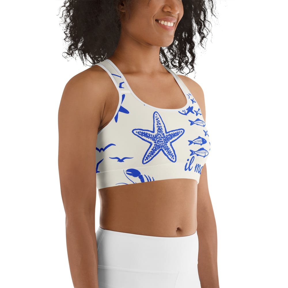 Cute Nautical Sports Bra