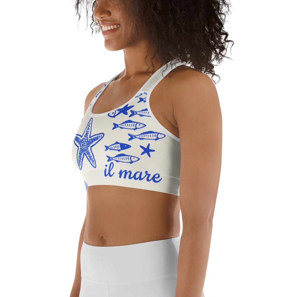 Cute Nautical Sports Bra