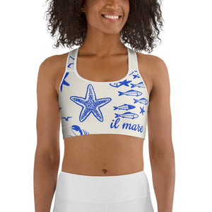Cute Nautical Sports Bra