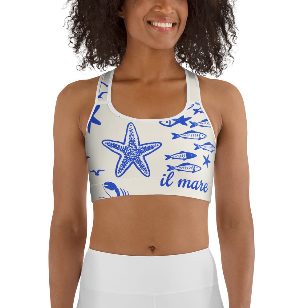 Cute Nautical Sports Bra