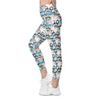 Cute Puppy Print Leggings With Pockets