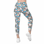 Cute Puppy Print Leggings With Pockets
