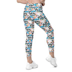 Cute Puppy Print Leggings With Pockets