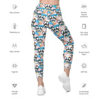 Cute Puppy Print Leggings With Pockets