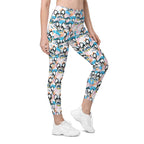 Cute Puppy Print Leggings With Pockets