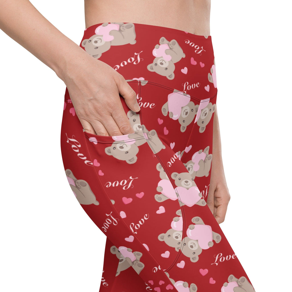 Cute Teddy Bear Leggings With Pockets