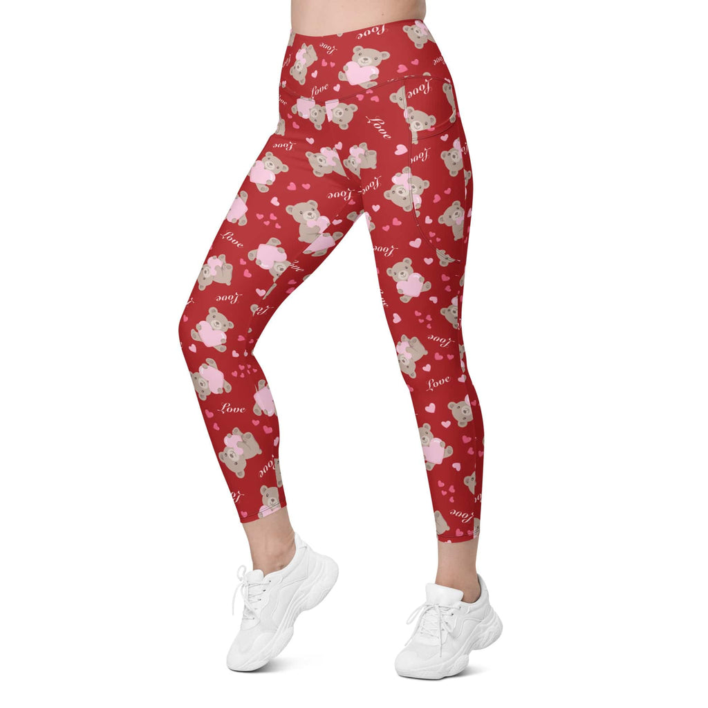 Cute Teddy Bear Leggings With Pockets