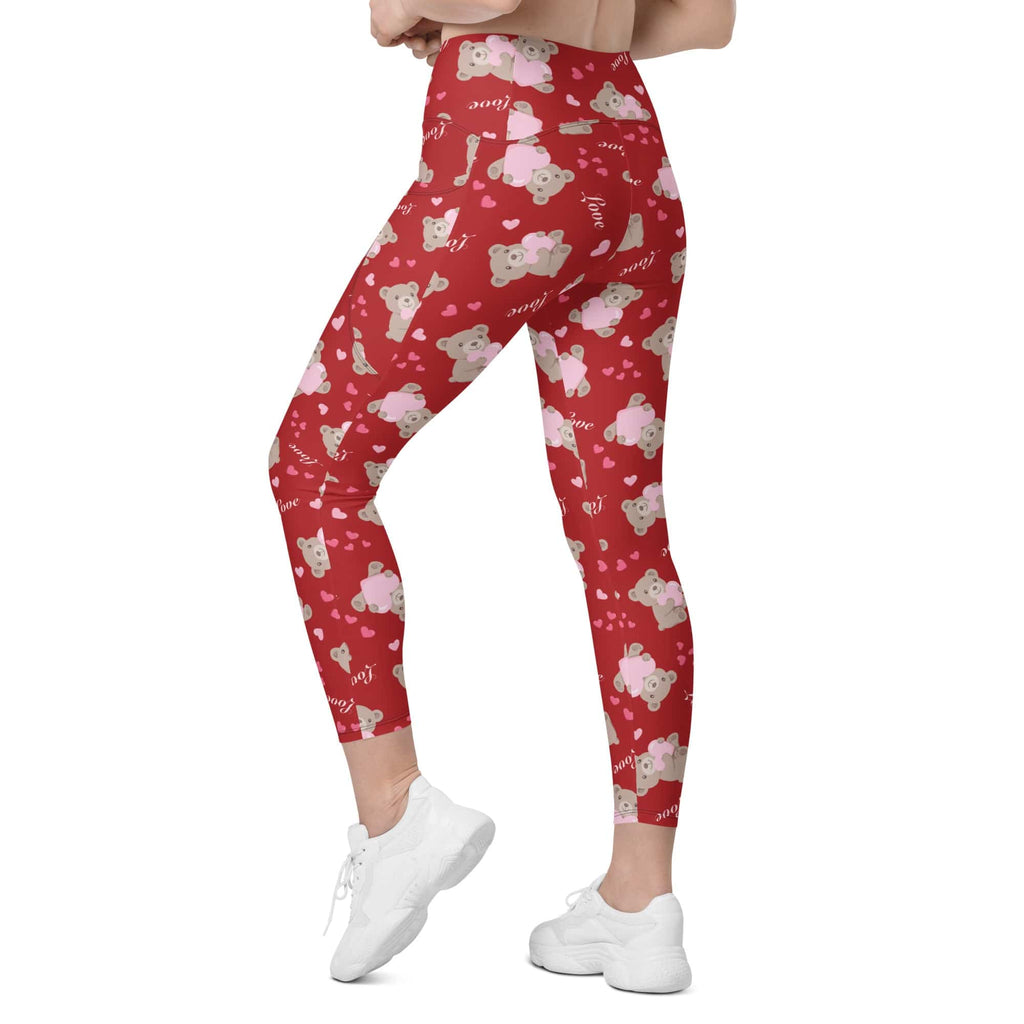 Cute Teddy Bear Leggings With Pockets