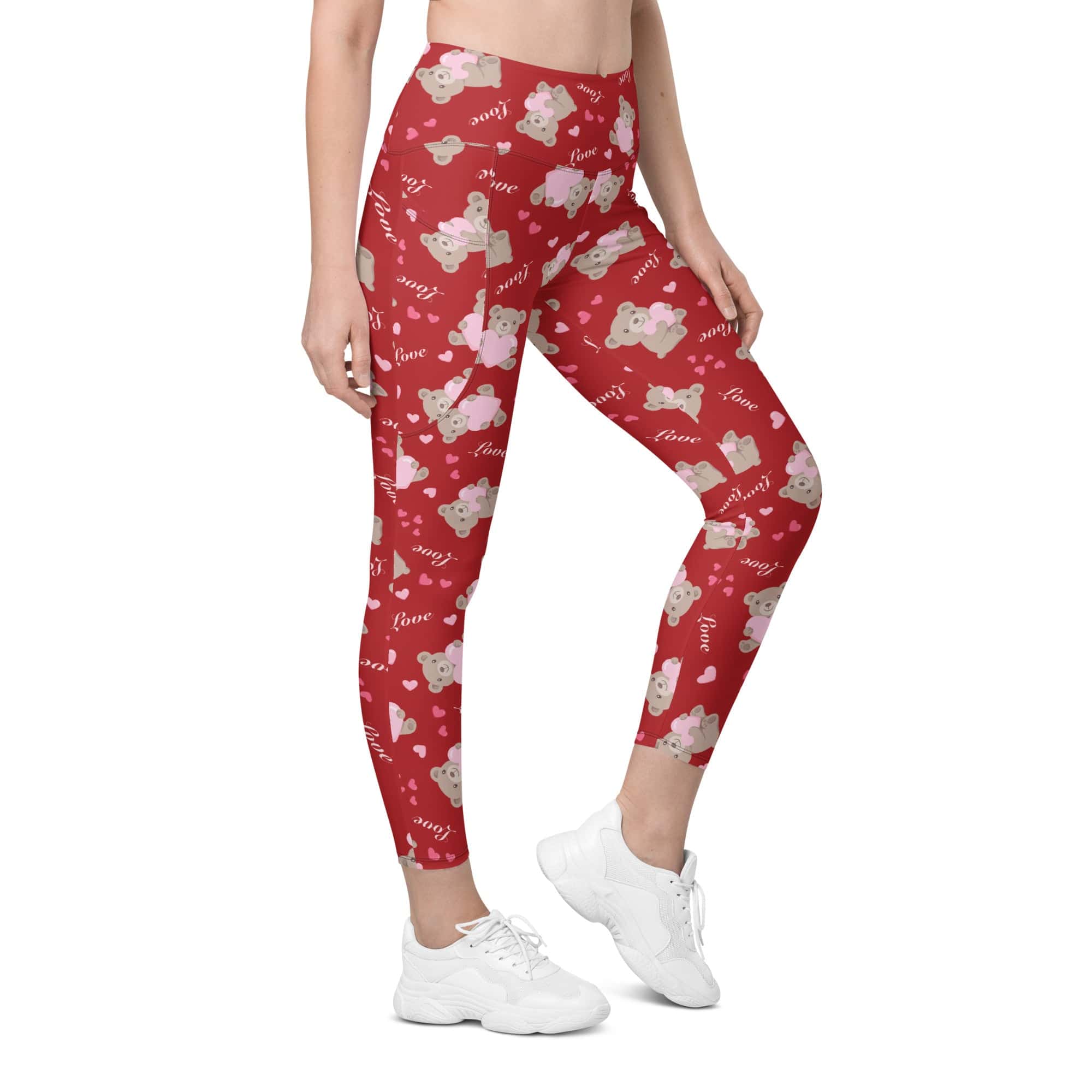 Cute Teddy Bear Leggings With Pockets