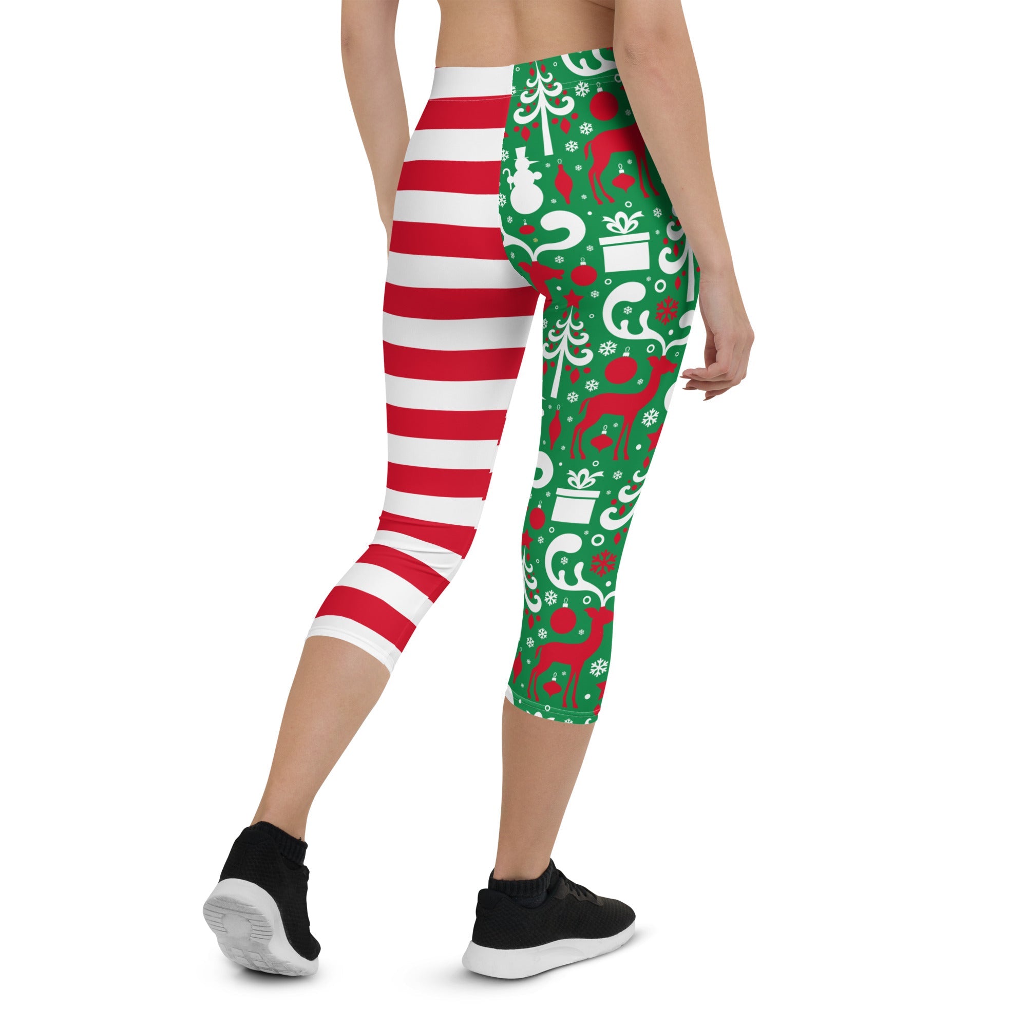 Cute Two Pattern Christmas Capris