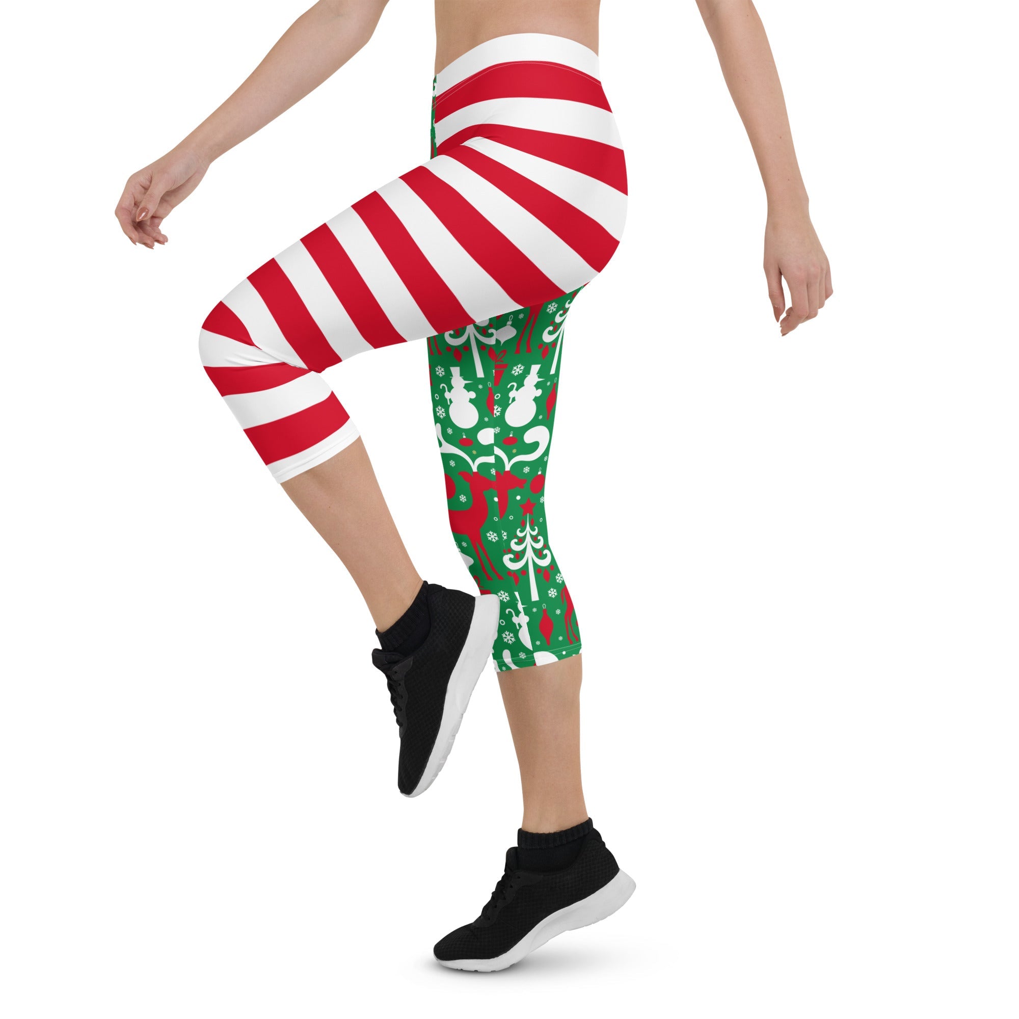 Cute Two Pattern Christmas Capris