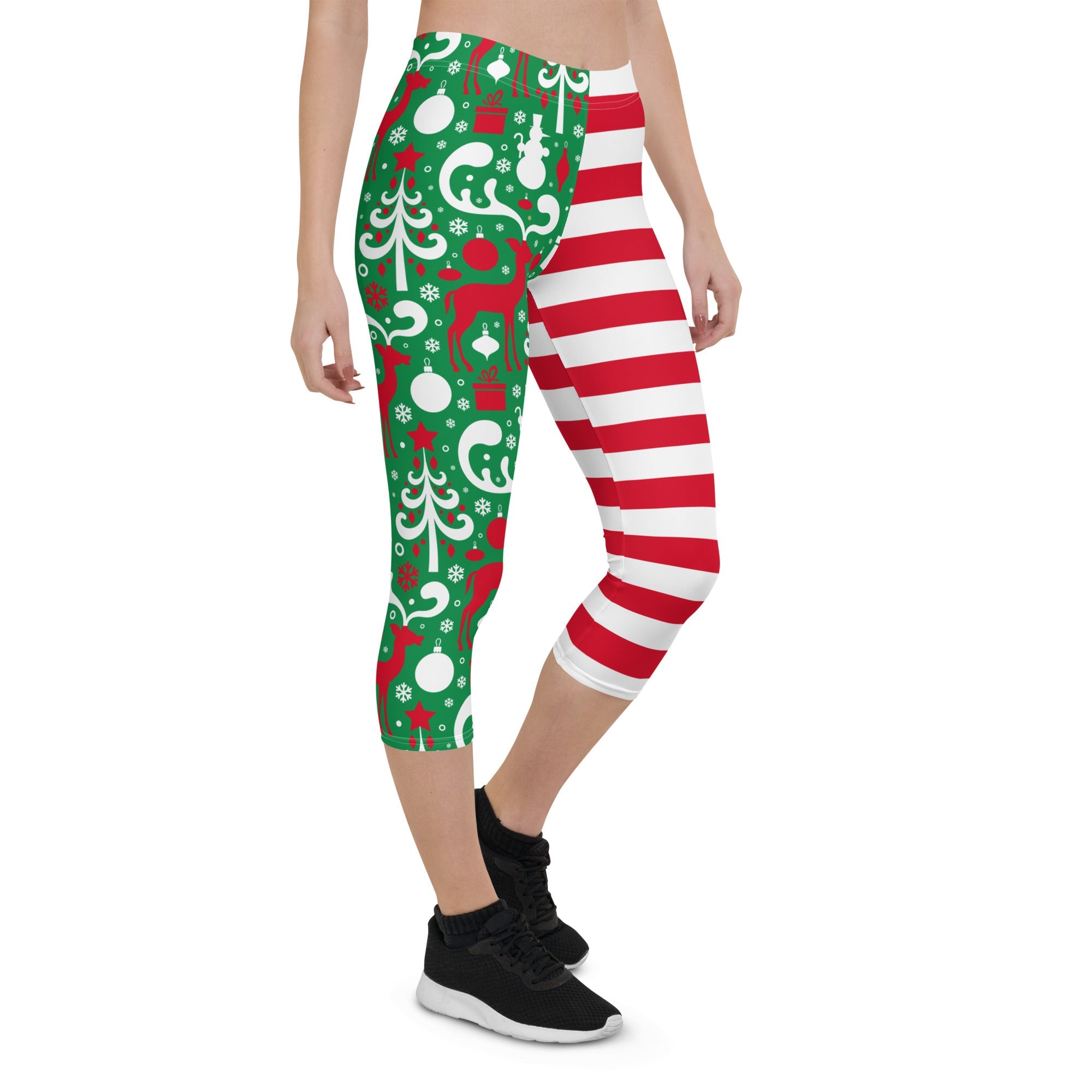 Cute Two Pattern Christmas Capris