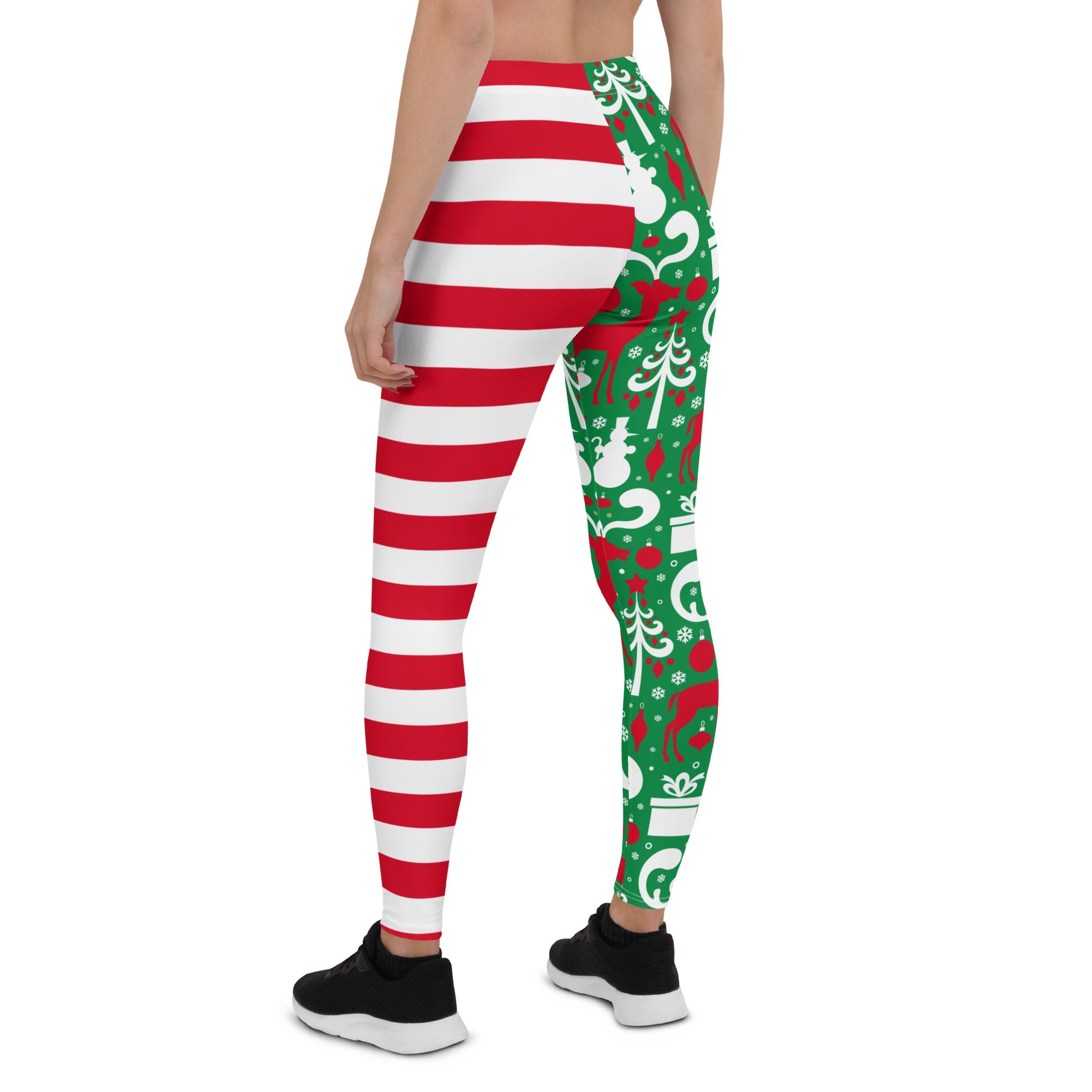 Cute Two Pattern Christmas Leggings