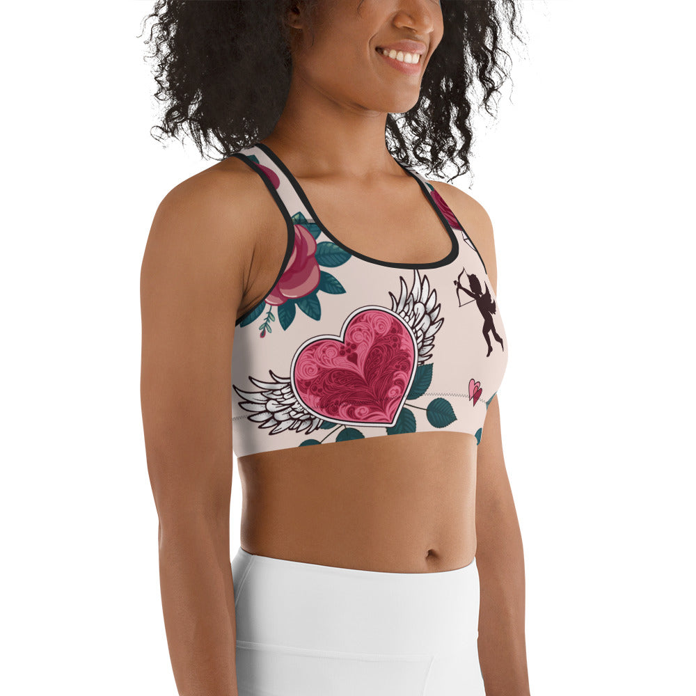 Cute Valentine Sports Bra