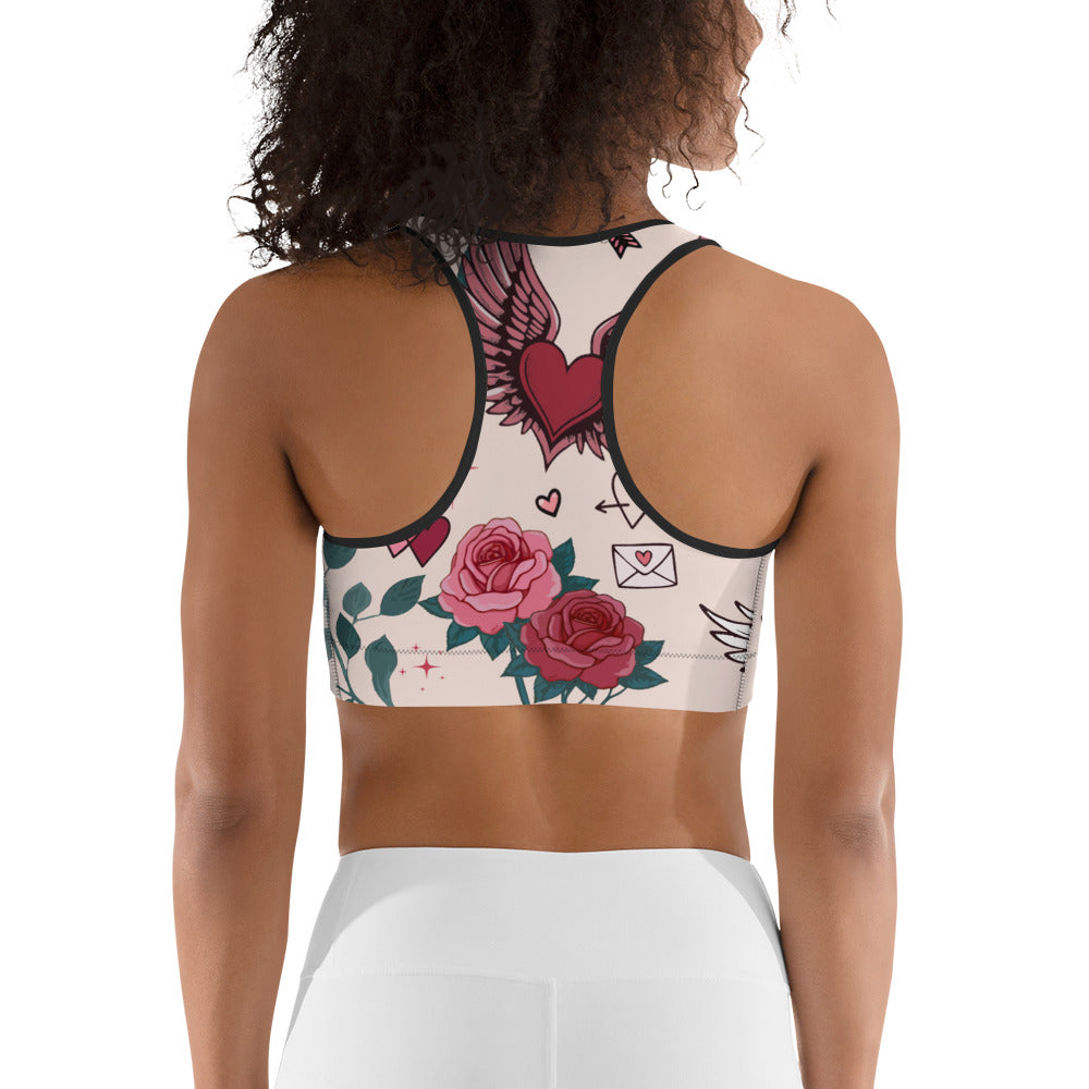 Cute Valentine Sports Bra
