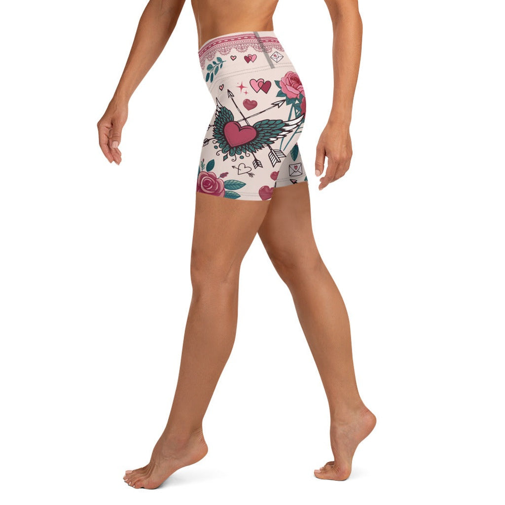 Cute Valentine Yoga Shorts