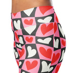 Dancing Hearts Checkerboard Flare Leggings