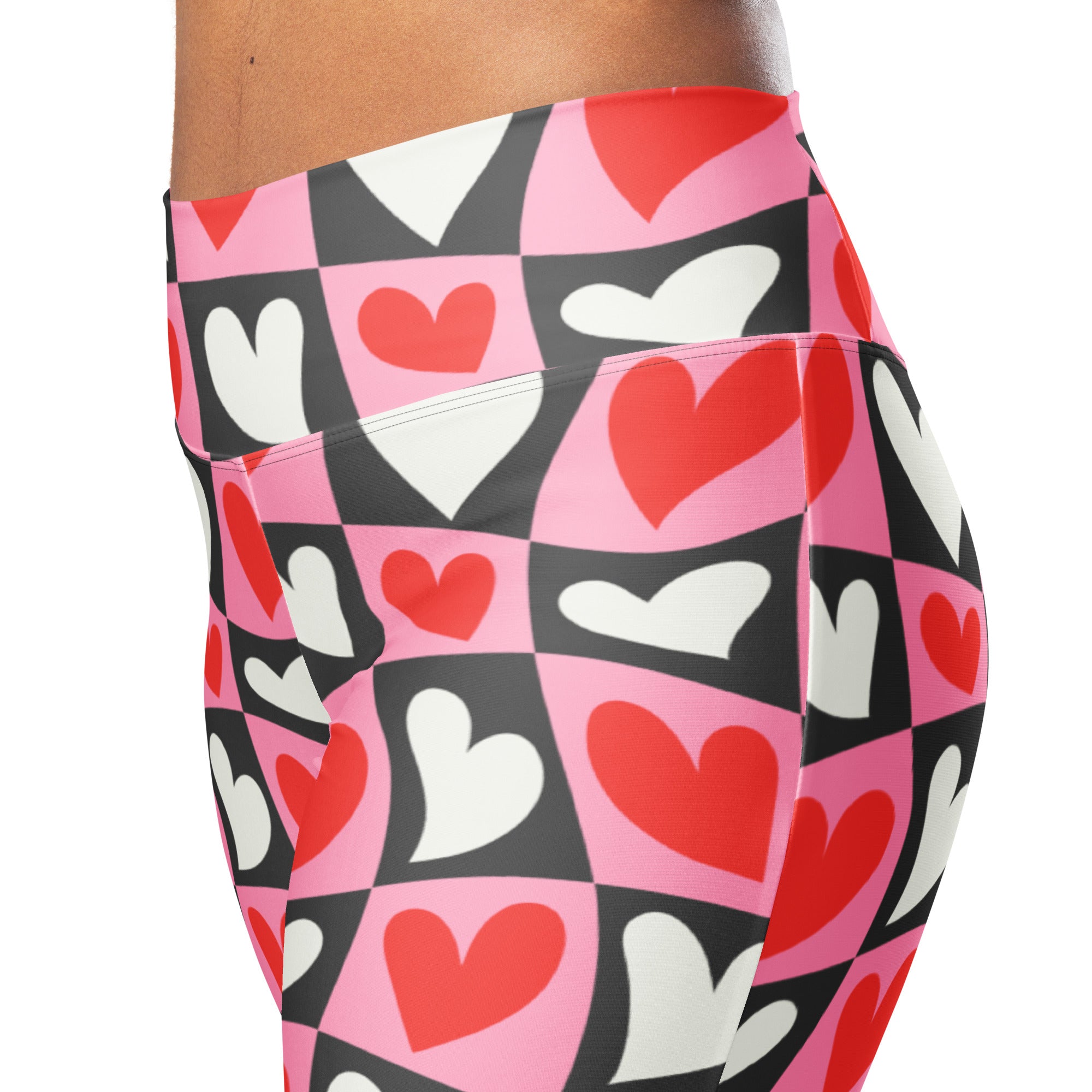 Dancing Hearts Checkerboard Flare Leggings