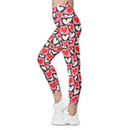 Dancing Hearts Checkerboard Leggings with pockets