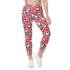 Dancing Hearts Checkerboard Leggings with pockets