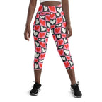 Dancing Hearts Checkerboard Yoga Capris