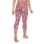 Dancing Hearts Checkerboard Yoga Capris