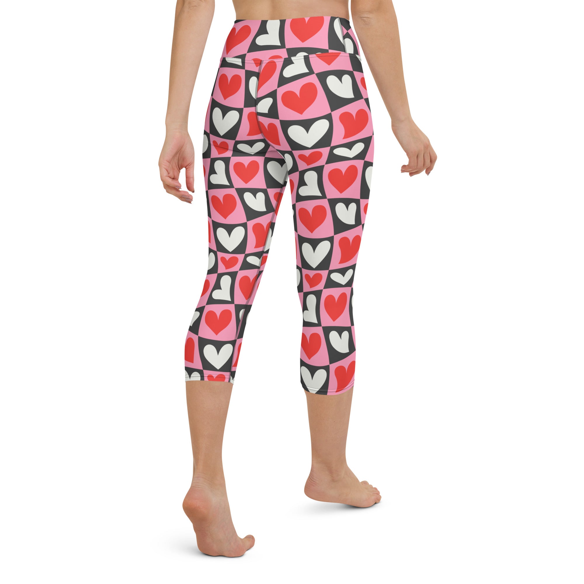 Dancing Hearts Checkerboard Yoga Capris