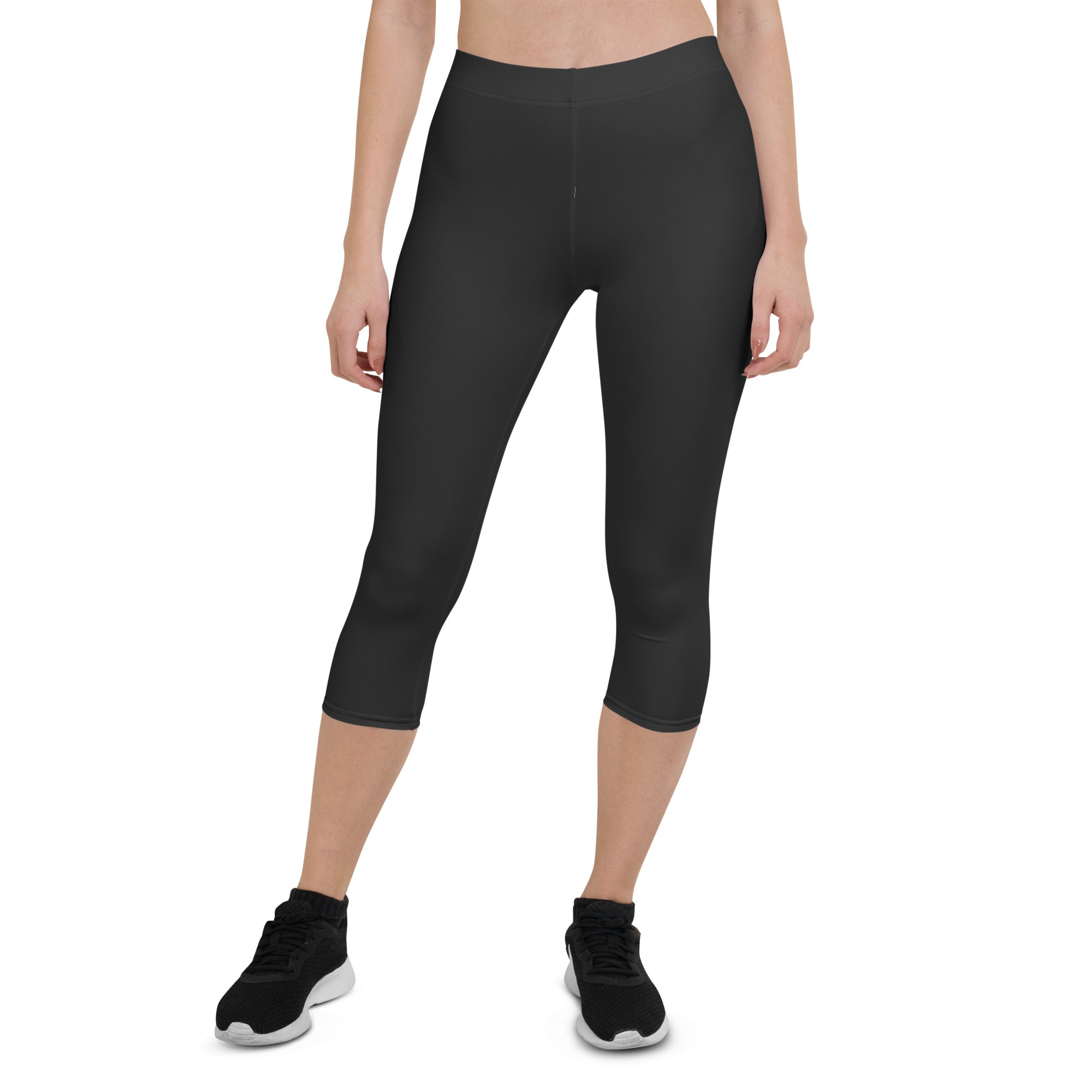 Dark Charcoal Black Capris