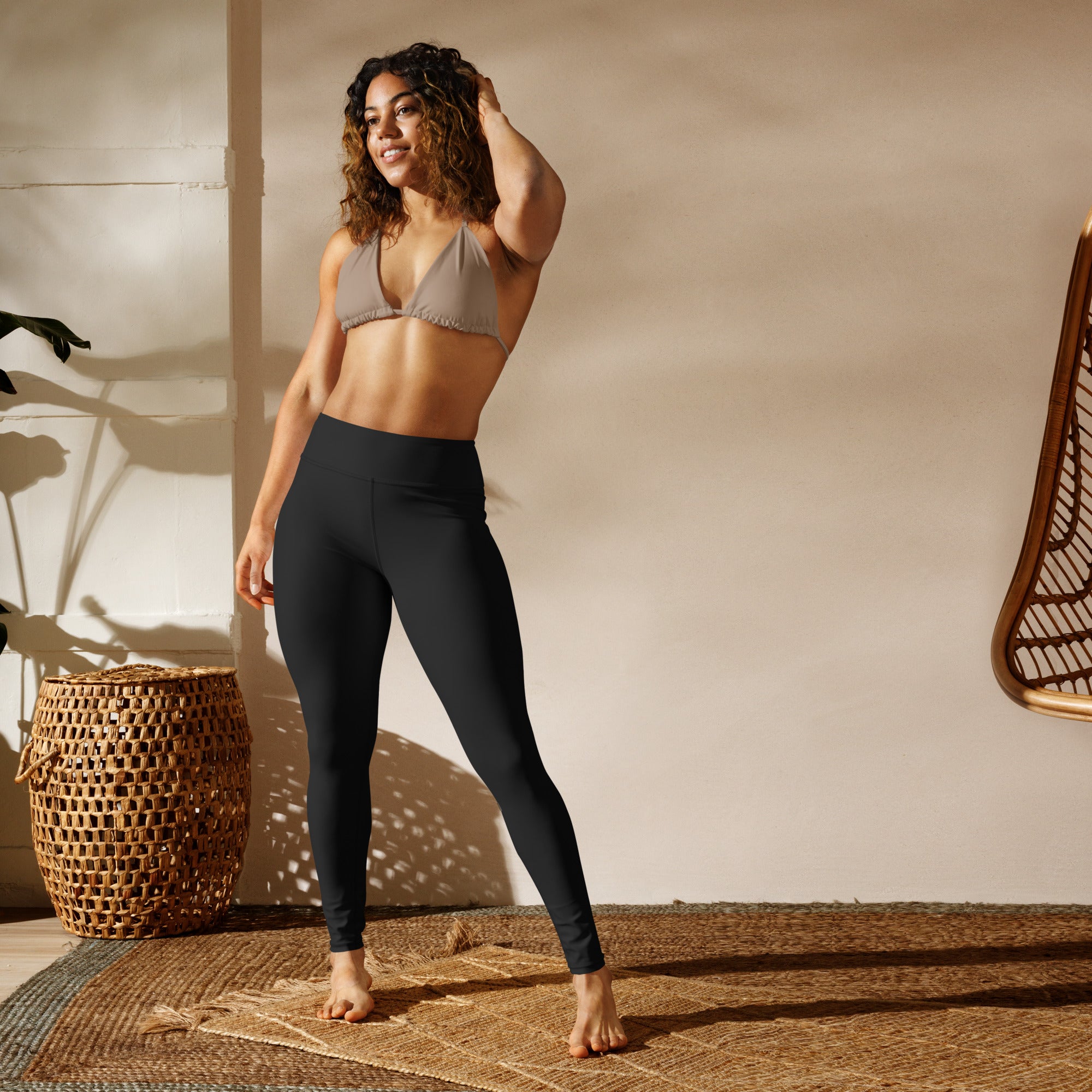 Dark Charcoal Black Yoga Leggings